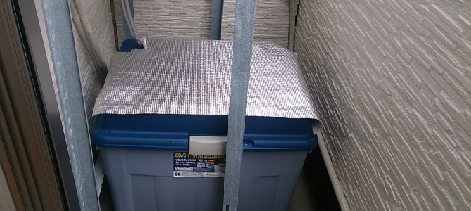 バルコニーにも雨水タンク設置