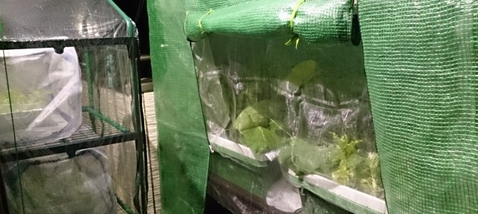 バルコニーにLED投光器設置