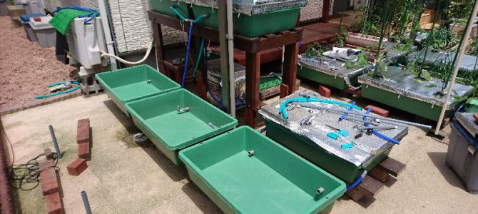 西側水耕栽培装置の移設 西側水耕栽培装置の移設